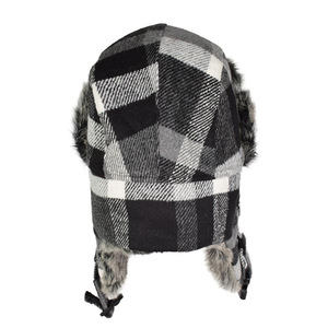 Chapeau à carreaux trois couleurs <span class=keywords><strong>hiver</strong></span> chaud Protection des oreilles casquette <span class=keywords><strong>de</strong></span> Ski nouveau Style Polyester coton peluche chapeau <span class=keywords><strong>de</strong></span> trappeur - Product Image 5
