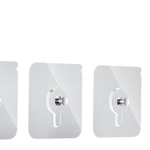 Transparent Adhesive <b>Hooks</b> Wall Mounted Strong Sticky No Drill For <b>Kitchen</b> Clothes Hanging Rectangle Shape - Product Image 2