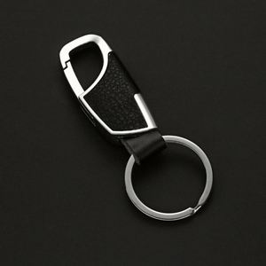 Custom Logo Metal <b>Key</b> <b>Chains</b> Waist Hanging Keychains <b>Key</b> Holder Men Best Gift Keyring Real Pebbled Leather Keychain - Product Image 5
