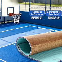 Revêtement de sol pour terrain de basketball HANLI en PVC à texture bois de 6,0 mm, tapis vinyle sportif ignifuge et absorbant les chocs, vente en gros