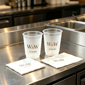 Vasos de Estadio Personalizados al por Mayor de 10 oz con Logotipo OEM, Vasos de Plástico PP Reutilizables Esmerilados para Bodas, Equipos Deportivos y Eventos con Tapa - Product Image 1