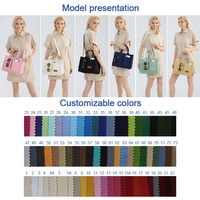 Sac multi-poches en coton à bandoulière grande capacité personnalisé à la mode Sympathie Sac pour femmes Sac fourre-tout en toile avec poignée en PU