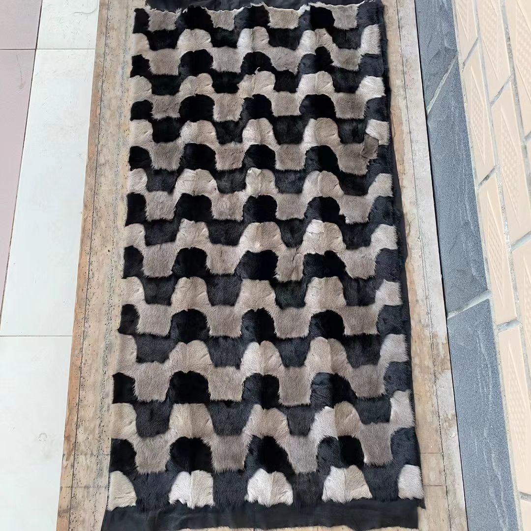 Testa di visone impiombata con nero e grigio-4795