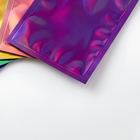Bolsa Holográfica con Cierre, Tipo Stand-up, de Mylar, 3.5g, Impresión Digital Personalizada CMYK, PET/VMPET/PE, para Envasado de Alimentos, Reutilizable, para Venta Minorista
