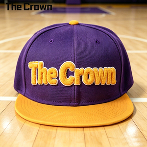 Custom Logo 6 Panel Structured <b>Flat</b> Brim Cap Wholesale Bulk Chenille Embroidery Two Tone <b>Hat</b> Manufacturer - Product Image 2