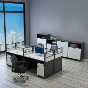 Đa-Người Phân Vùng Văn Phòng Trắng MDF Bàn Modular Văn Phòng Lập Phương Máy Trạm - Product Image 3