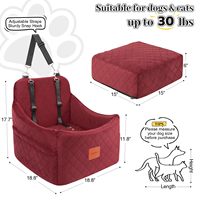 Housse de siège de voiture pour chien moderne, carrée, lavable, convertible en lit de voyage avec mousse à mémoire de forme haute densité et grandes poches