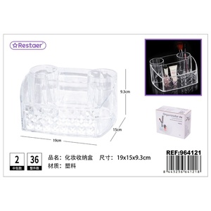 Organizer per cosmetici in plastica PS 19x15x9.3 cm trasparente-accessori di bellezza e organizzazione - Product Image 1