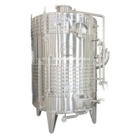 Cuve de fermentation à double chambre en acier inoxydable avec plaque Miller pour vin rouge et blanc, qualité alimentaire, température contrôlée