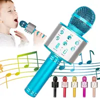 Profesyonel el mic hoparlör kablosuz led sihirli şarkı karaoke şarkı mikrofon