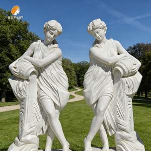 MILY a grandezza naturale in marmo classico statua della signora con vaso di scultura per la decorazione esterna dell'entrata del cortile anteriore della Villa - Product Image 2