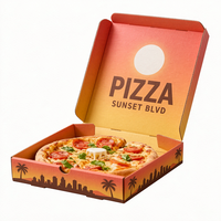 Boîte à pizza en carton ondulé personnalisée avec logo, boîte à emporter de qualité alimentaire, impression offset anti-écrasement pour café, vente en gros