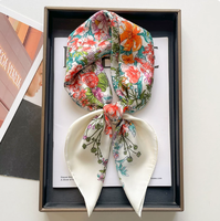 Foulard carré élégant en soie artificielle avec imprimé peinture abstraite, idéal pour le bureau, les déplacements, les mariages, les cadeaux et les accessoires de photographie