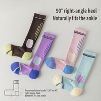 Chaussettes de compression montantes en coton pour femmes, antidérapantes, anti-frottement, respirantes, pour le fitness, la course et la corde à sauter