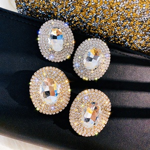 Kyimei — boucles <span class=keywords><strong>d</strong></span>'oreilles rondes pour femmes, bijoux du marché bon marché, couleurs or, argent, <span class=keywords><strong>diamant</strong></span>, mode aiwu - Product Image 1