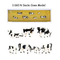 QS personnalisé animaux de la ferme Figure ensemble jouet enfants Train chemin de fer peint 3 pièces 1:87 HO échelle Miniature cheval vaches Animal modèle jouets