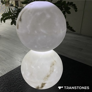 Dalles artificielles en onyx moderne Transtones TI-402 personnalisées, courbées, en albâtre blanc, épaisseur 6-20 mm, joint sans soudure, CE ISO - Product Image 4