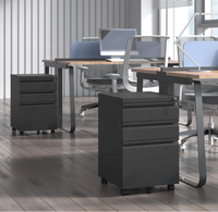 Meuble de rangement métallique moderne à 3 tiroirs, armoire de classement sous bureau, meuble de rangement de bureau en acier, vente directe d'usine