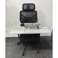Chaise de bureau de direction moderne Appui-tête réglable ergonomique mi-dossier en maille confortable Chaise de travailleur avec repose-pieds