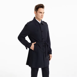 Trench-coat coupe-vent coupe-vent de haute qualité pour hommes <span class=keywords><strong>costume</strong></span> d'affaires sur mesure avec conception de <span class=keywords><strong>pardessus</strong></span> long de style formel de bureau classique - Product Image 4