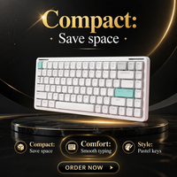 84-Key Kailh Aluminum Alloy Mechanical Keyboard LED Backlit Programmable Low Profile Triple Mode Wireless USB Type-C Desk Gaming