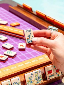 Juego completo de Mahjong americano de acrílico con temática de tiburones para resort de verano, fotos reales, en stock, envío rápido - Product Image 2