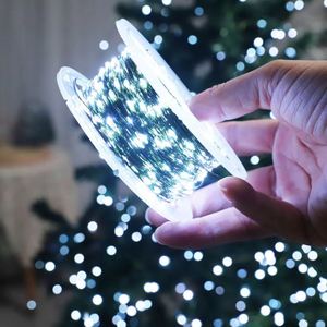 Guirlande lumineuse LED de Noël en gros, fil de cuivre vert, guirlande féerique, télécommande manuelle, piles, étanche, lumière chaude - Product Image 2