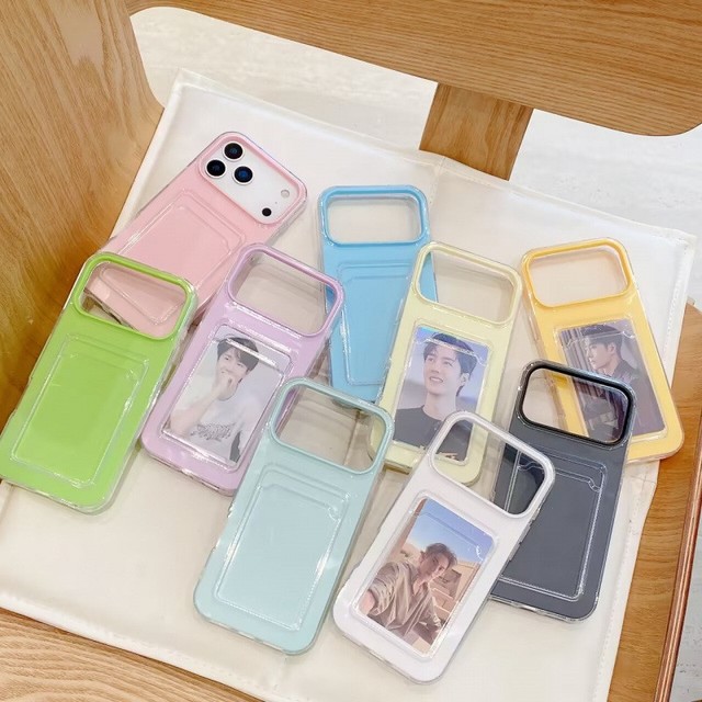 Luxury Clear Card Slot Holder Phone Case for iPhone 17 16 15 14 11 13 12 Pro Max Wallet 2 in 1 Soft Protector Shockproof Cover