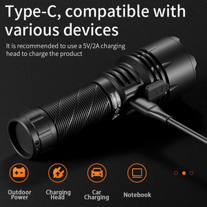 Nhà Máy Giá Focus Y37 zoom đèn pin mô hình mới 15W sạc LED ngọn đuốc tầm xa USB đèn Pin - Product Image 4