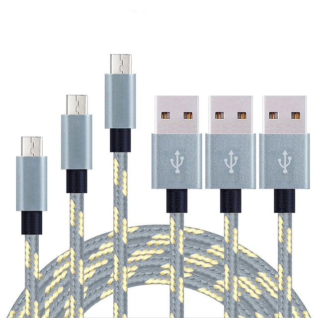 Pure Copper 4-Core Nylon Braided USB a to Micro Charging Data Cable
