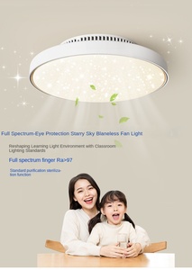 Nouveau Led Ventilateur Sans Lame Lumière Simple Moderne Chambre Lumière Invisible Stérilisation Restaurant Ventilateur Un Plafonnier - Product Image 2