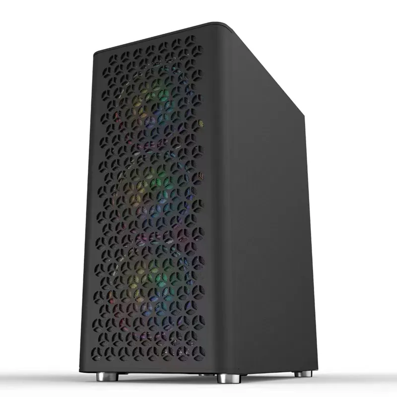 Most Popular High Quality Gaming PC Desktop Computer Gaming ITX Case ATX Computer Case Rainbow Black White USB OEM Customized