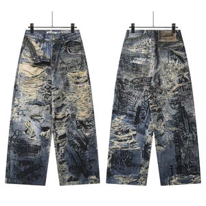 Top Qualité Designer De Luxe Marque Baggy Jeans Hip Hop Stretch Déchiré Denim Jeans Streetwear Hommes Acné Studio Jeans - Product Image 4
