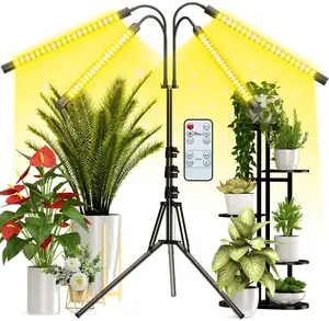 Luminária led para crescimento, adequada para plantas internas com espectro vermelho e azul e desligamento automático 3/9/12h, temporizador com 3 modos de interruptor