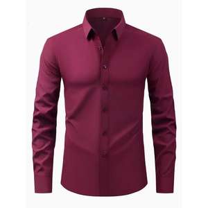 Chemise à manches longues unie pour homme, idéale pour <span class=keywords><strong>les</strong></span> mariages, <span class=keywords><strong>les</strong></span> mariés et <span class=keywords><strong>les</strong></span> témoins – Nouveauté transfrontalière - Product Image 2