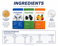 Sobres de Proteína de Soya y Suero 500g, Suplemento Alto en Proteínas para Desarrollo Muscular, Recuperación y Control de Peso