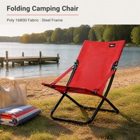 Chaise de couchage relaxable légère et portable Chaise de plage pliante en tissu Oxford durable