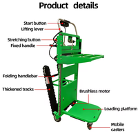 Chariot de manutention pliable JYH à plateforme élévatrice, type chenille, pour montée/descension d'escaliers, chargement automatique, usage commercial
