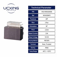 Konektor Seri MX34036NF3 WX-210 20Pin Sudut Kanan 90 Derajat Pitch 2.2mm untuk Sistem Papan Kabel Otomotif