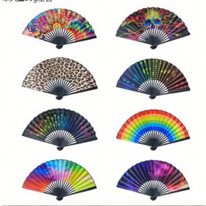 พัดไม้ไผ่พรีเมียมขนาด 23 ซม. ลายเสือดาวสีรุ้งแกะสลักแบบพกพาสำหรับงานปาร์ตี้ รุ่นใหม่ล่าสุด 20254 - Product Image 6