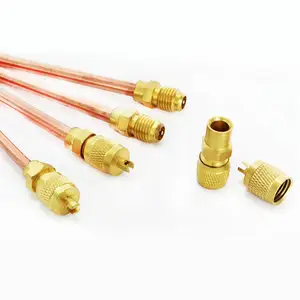 High quality brass copper 1/4" 1/8" 3/16" 5/16" 3/8" access valve for refrigeration spare parts and fridge access valve