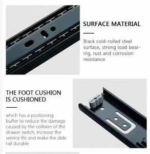 Rails latéraux avec mécanisme d'ouverture automatique par poussée, glissières à extension complète pour meubles et armoires modernes - Product Image 2