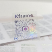 Petit MOQ, autocollants personnalisés imperméables et transparents avec code QR, autocollants holographiques argentés transparents au laser, étiquettes d'emballage
