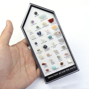 Kit di pietre preziose naturali, 31 minerali e cristalli unici provenienti da tutto il <span class=keywords><strong>mondo</strong></span> per bambini, collezionisti e curativi - Product Image 1