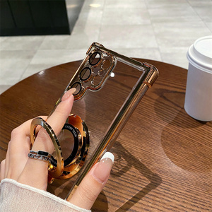Custodia per telefono <span class=keywords><strong>trasparente</strong></span> di lusso in PC rigido galvanizzato con supporto magnetico per <span class=keywords><strong>Samsung</strong></span> S26 <span class=keywords><strong>Ultra</strong></span> S26 S25 S24 S23 A17 A07 - Product Image 5