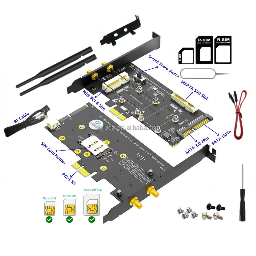 BOJIADATECH PCI-E 1X to Mpcie MSATA Adapter Card Reliable Wireless