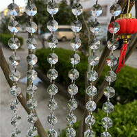 Chaîne de rideau en perles de cristal acrylique pour plafond de porte, 14 mm x 1 m de long, décoration moderne de luxe pour mariage et fête, DIY