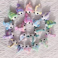 Jouet au crochet fait main, amigurumi, animaux marins tricotés, poupée, baleine, calmar, crevette, coquille de conque, dauphin, pieuvre, requin, porte-clés au crochet