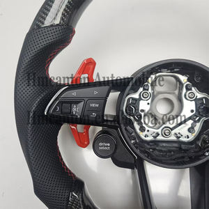 Accessoires intérieurs de voiture neufs en cuir fibre de carbone avec bouton de démarrage, volant compatible avec Audi R8 - Product Image 2