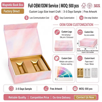Boîte à Livres Magnétique en Papier Artistique Imperméable Effet Marbre Dégradé Doré, Insert OEM ODM pour Boîte Cadeau Cosmétique Rouge à Lèvres ISO, MOQ500